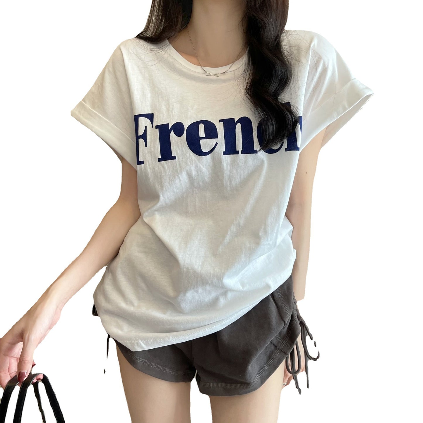 Off-shoulder Short-sleeved T-shirt Loose Women's Summer Top