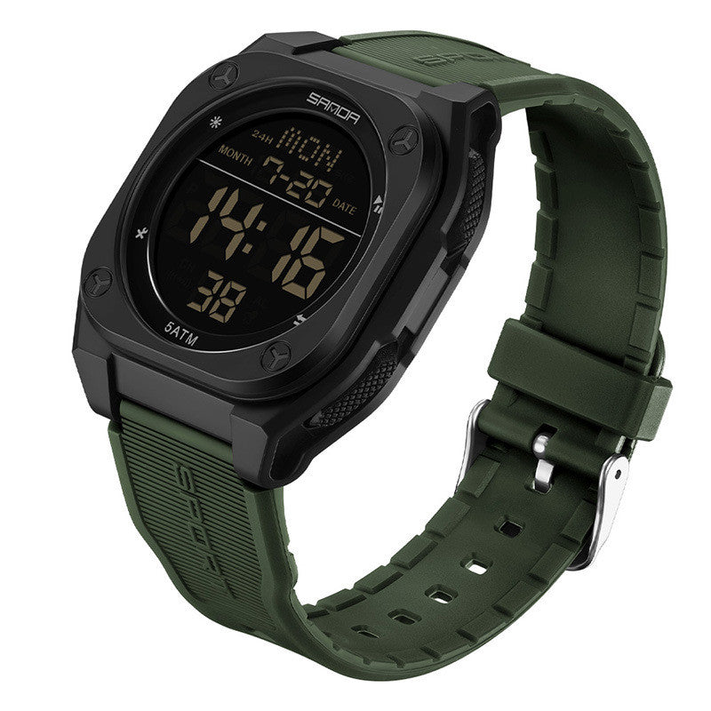 Sandar Best-selling Transparent Electronic Watch With A Large Square Single-display Dial