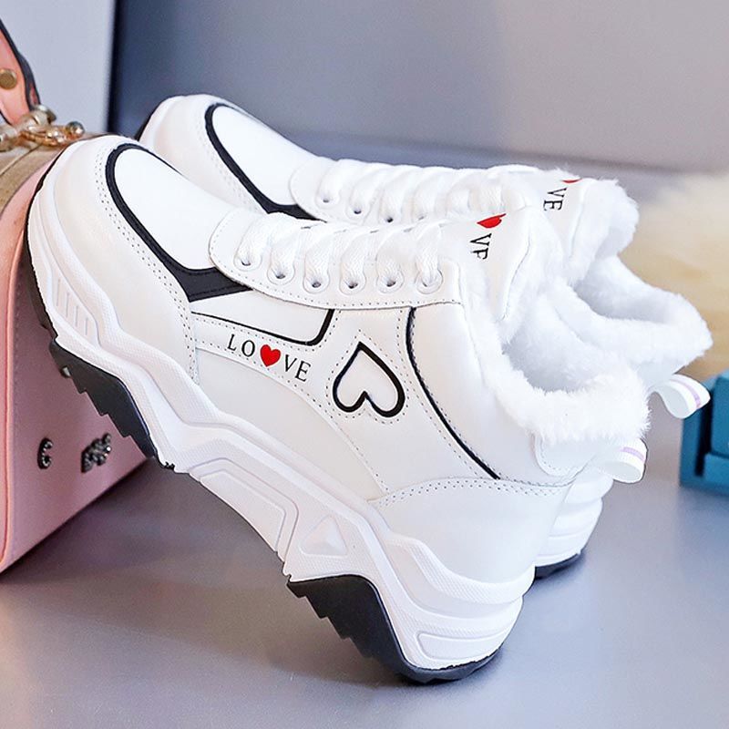 New Women's Cotton Shoes Plus Cashmere Sports High Top