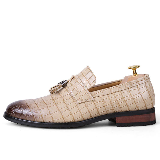 Korean Style Men's Hair Stylist Pointed Leather Shoes Tassel