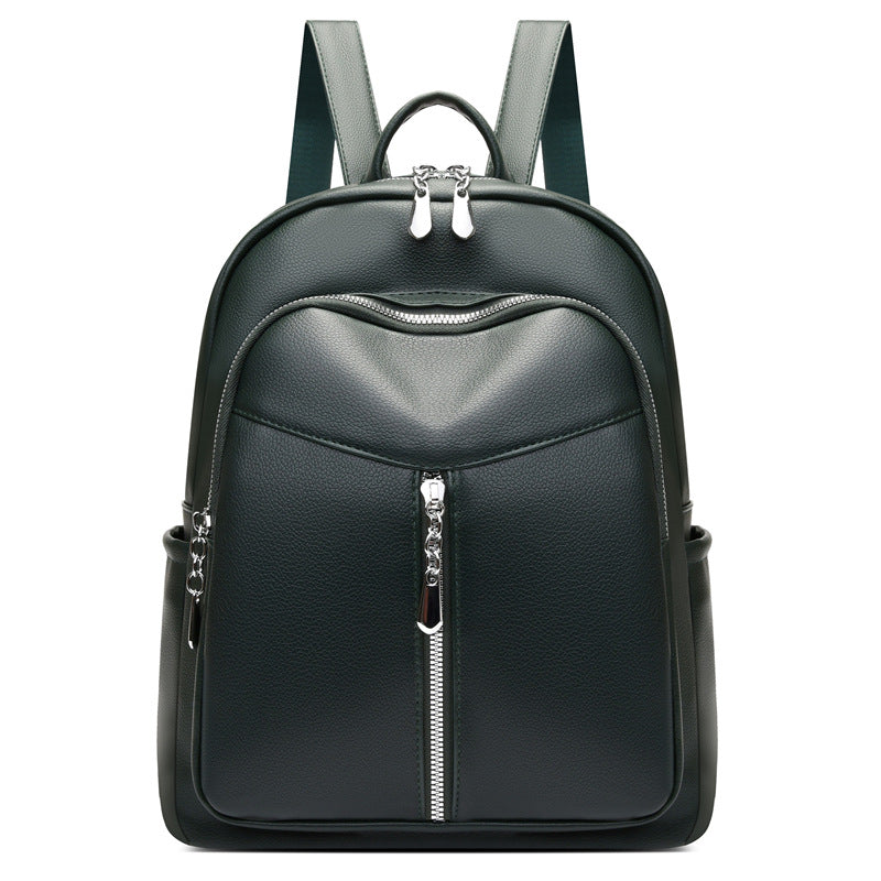 Women's Backpack Pure Color PU Leather Simple Everything Casual