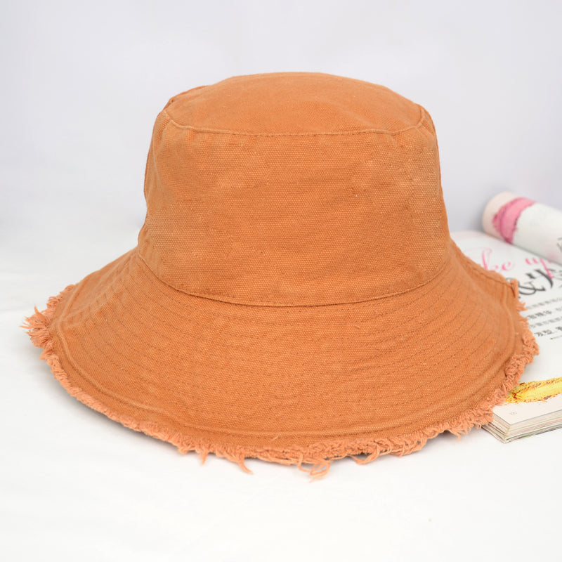 Black Sunshade Versatile Frayed Bucket Hat