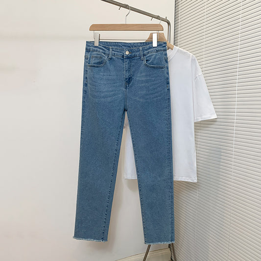 Jeans Summer New Trend Blue Washed Long Pants For Men