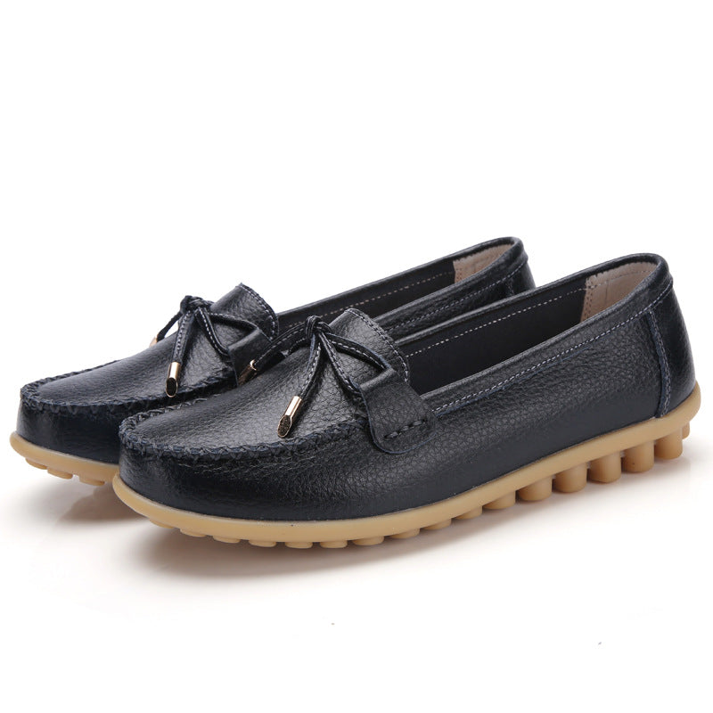 Women's Casual Flat Two-layer Cowhide Gommino