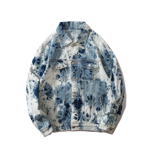 Tie-dye national tide denim jacket