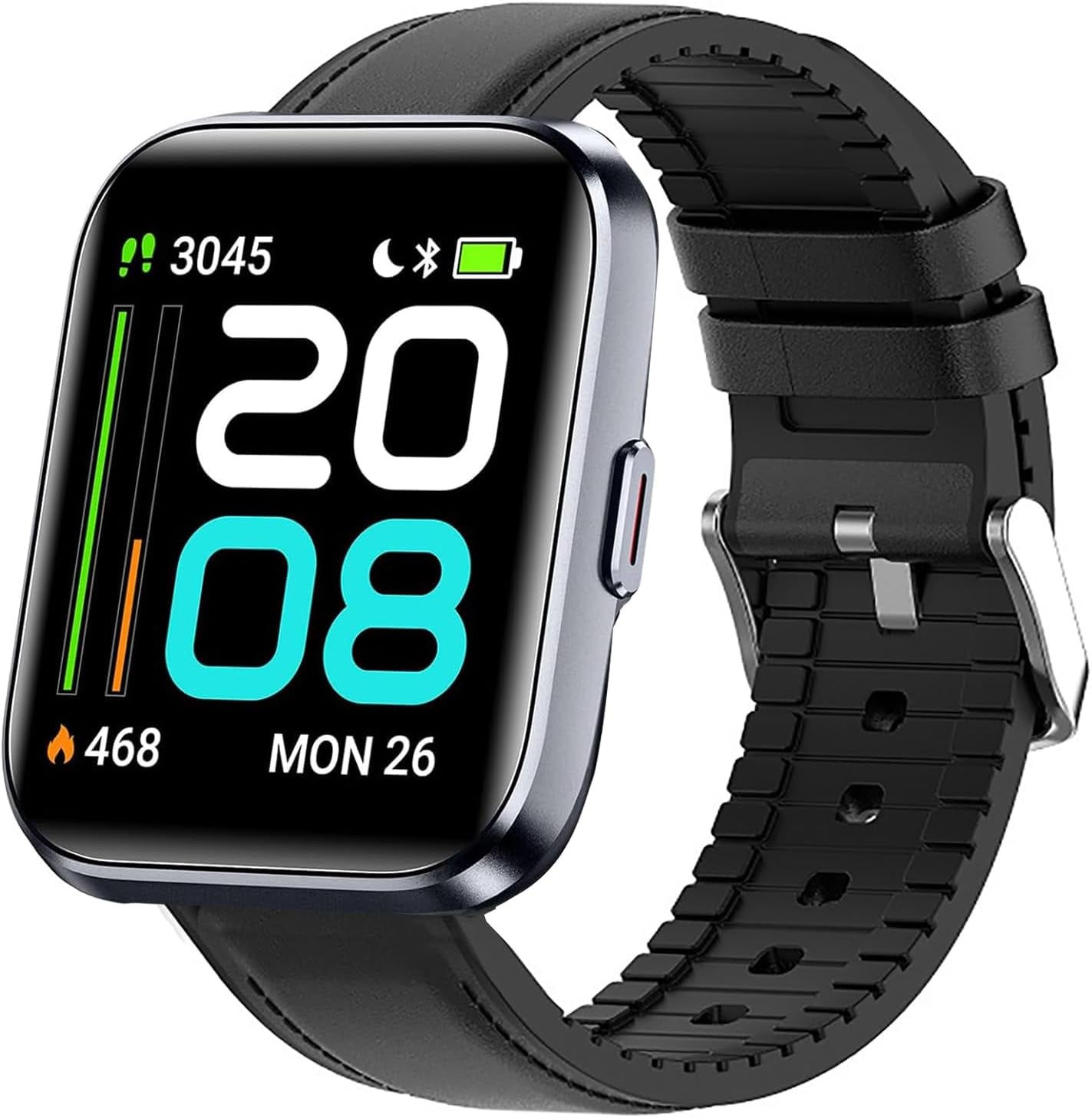 ID208 plus Smart Watch Bands, Leather Silicone Breathable Replacement Smartwatch Strap Wristband Compatible for Quican, Aeac, WMK ID208 plus 1.8 Inches Smart Watch (Brown)