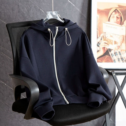 Efterår Høj kvalitet Sweater Hætte Snøre Løs Alsidig Cardigan Jakke