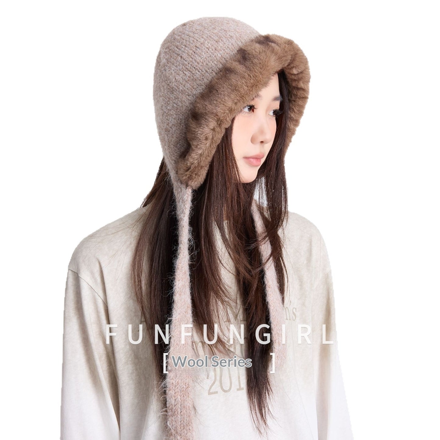 Women's Wool Knit Hat Outdoor Windproof Ear Protection Beanie