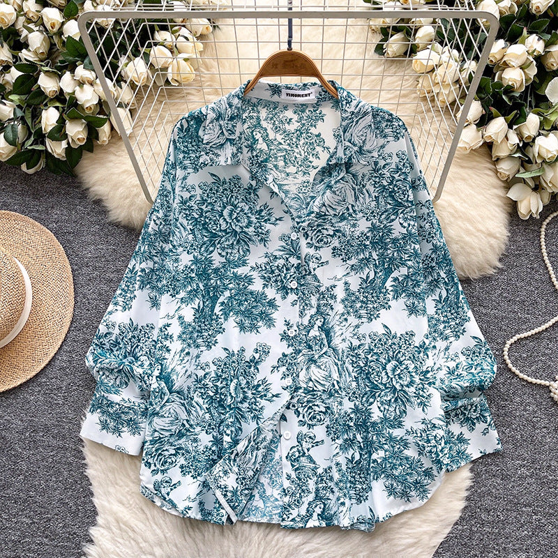 Lazy Style Niche Versatile Loose Casual Printed Shirt