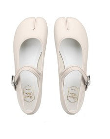 Straight Line Buckle Mary Jane Shallow Mouth Horseshoe Flat Sole Single Shoes