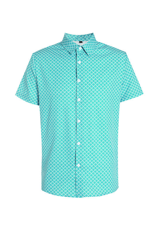 Classic And Fashionable Diamond-shaped Small Checkered Shirt For Men