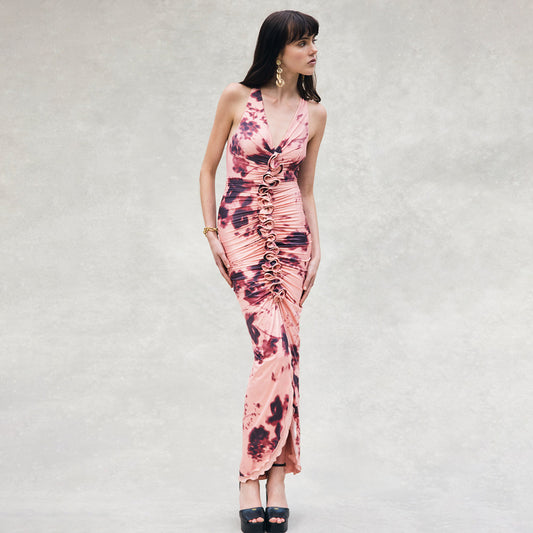 Womens Fashionable Sexy Off-Shoulder Waist-Cinching Dress