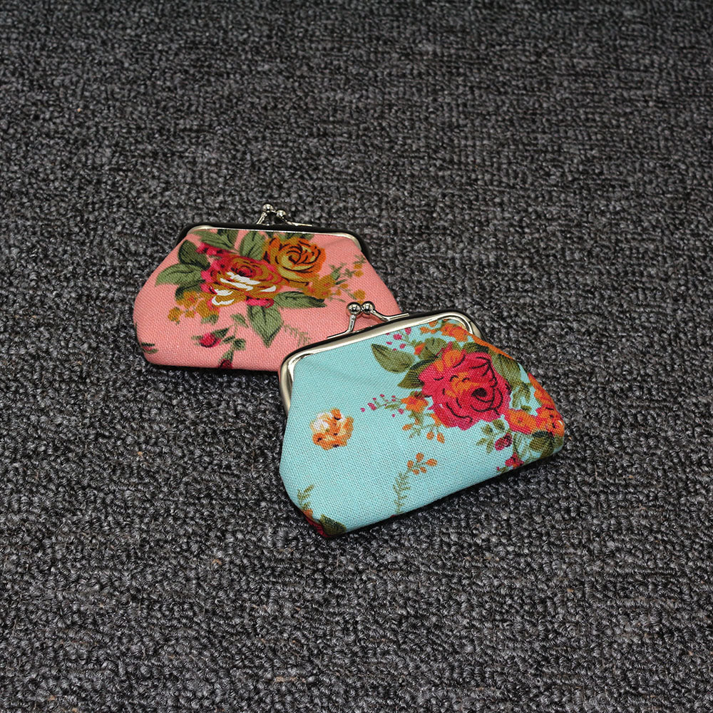 Canvas Mini Coin Purse Women's Fabric Coin Bag