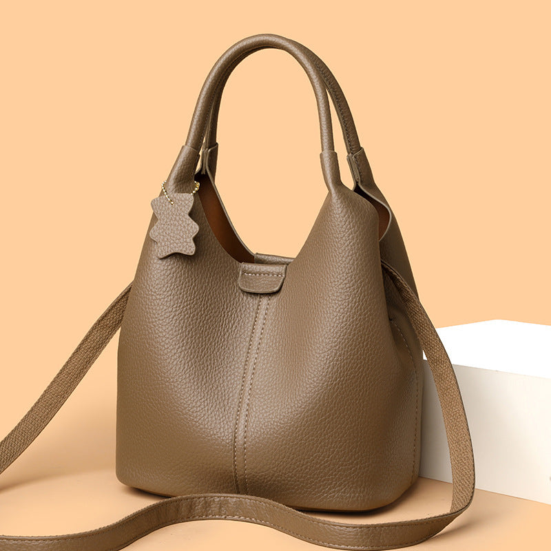 New All-match Tote Soft Leather Western Style Crossbody Bag