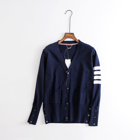 Single-breasted Knit Cardigan With Collarspring And Autumn Outer Knit Sweater Women