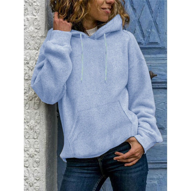 Loose Top Women's Solid Color Crew Neck Sweater