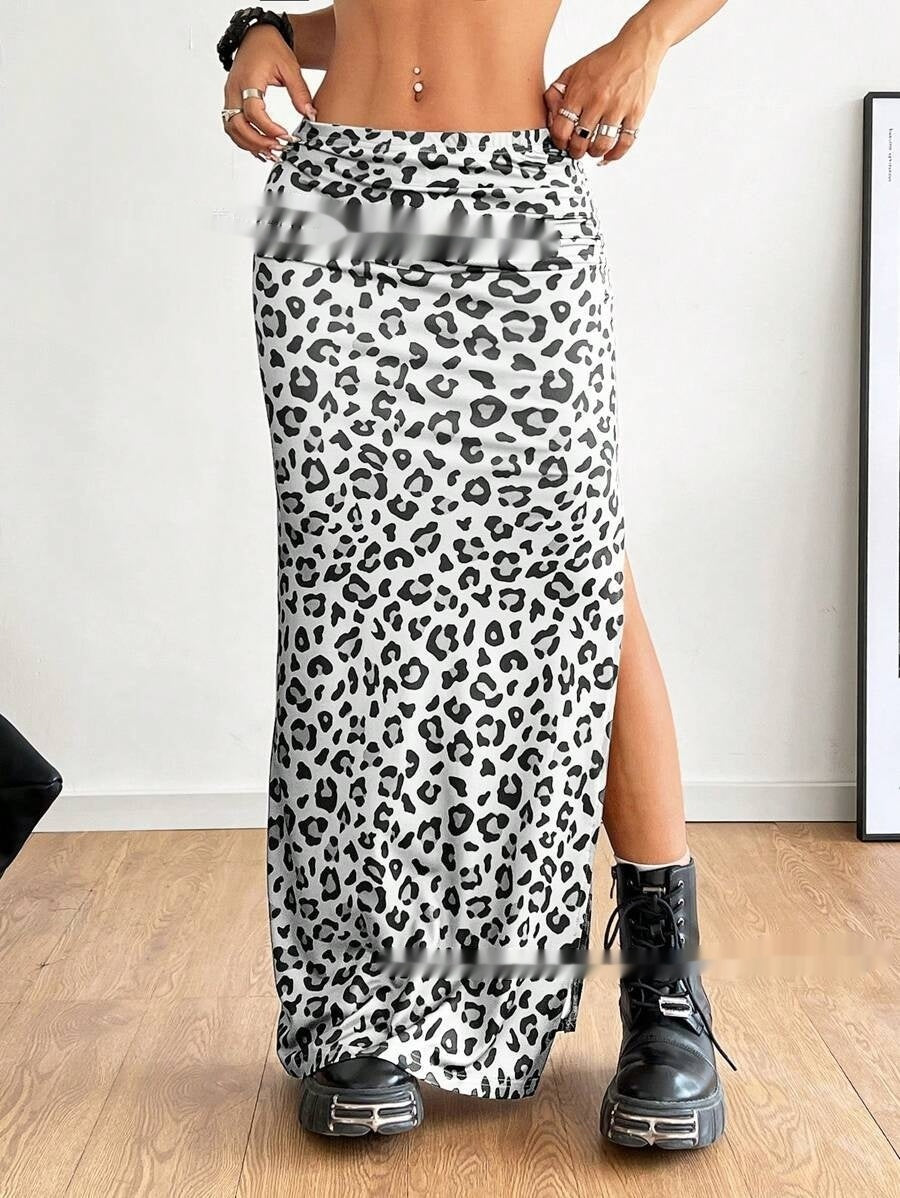 SpringSummer Pleated Slit Long Dress For Women