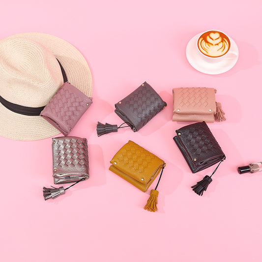 Korean woven mini coin purse