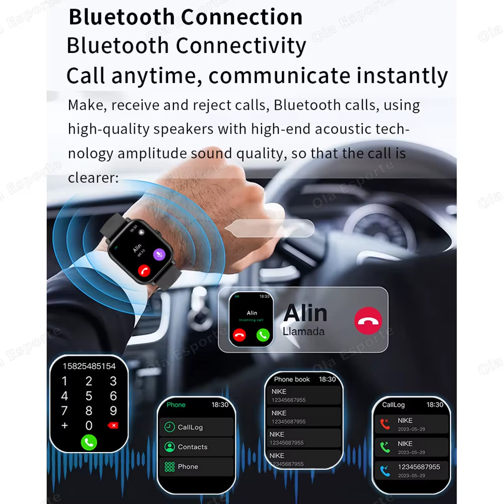 New Smart Watch Men Women Dynamic Island 1.83-Inch Full Touch Screen Health Monitoring Sports Tracker Bluetooth Calls Smartwatch