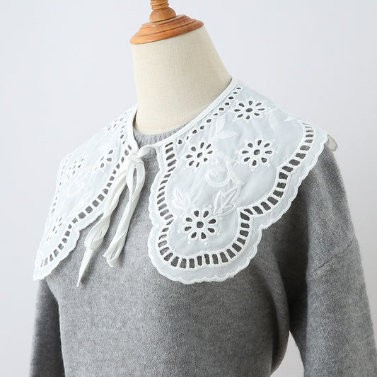 Embroidered Bow Tie Lace Bow Decorative Fake Collar
