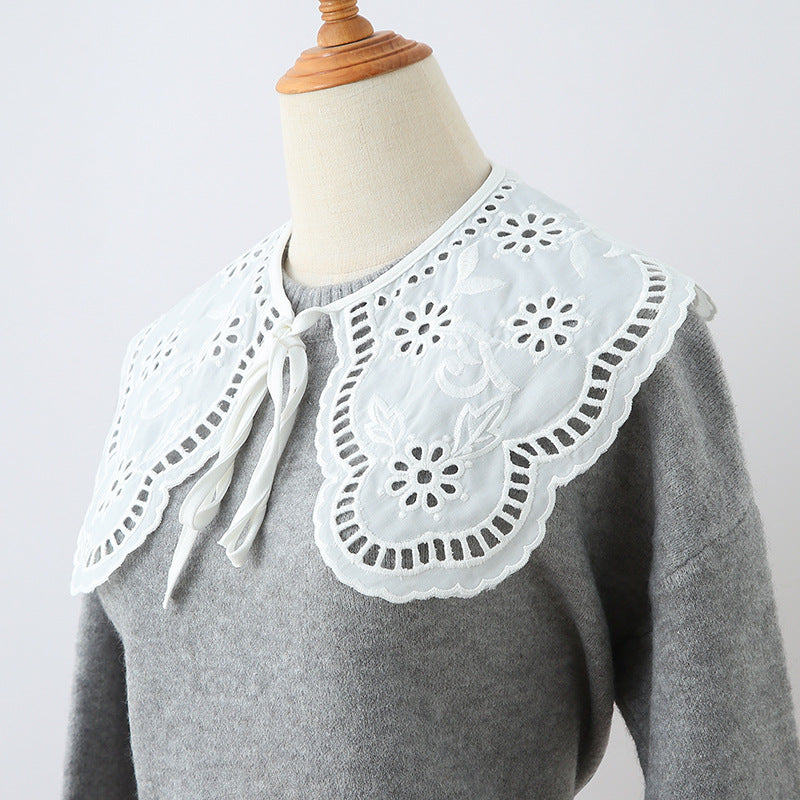 Embroidered Bow Tie Lace Bow Decorative Fake Collar