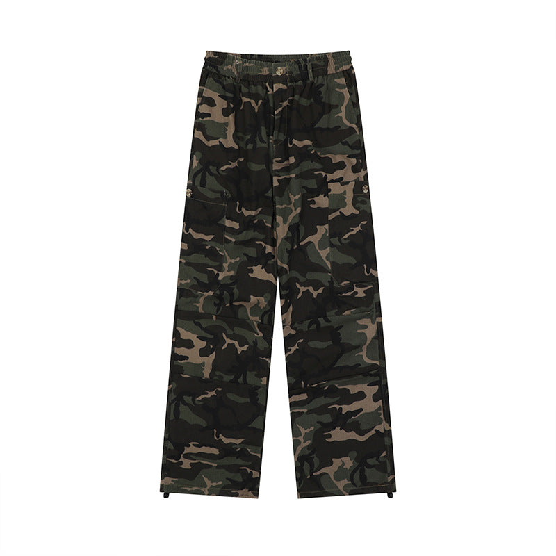 American Camouflage Cargo Pants Male Adjustable Leg Shaping