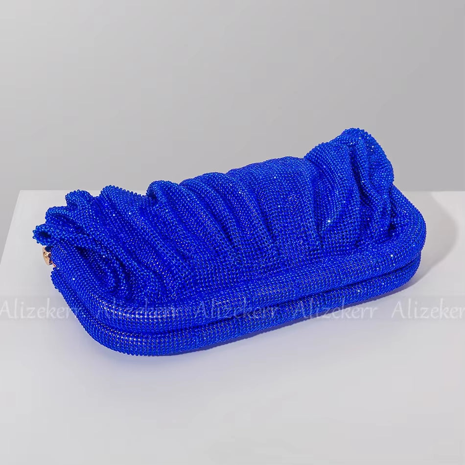 Luxury Rhinestone Evening Clutch Bags for Women - Crystal Folded Purses and Handbags for Weddings and Parties, High Quality Designer Accessories