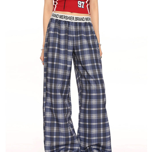 Women's American-style Hip-hop Plaid Casual Trousers