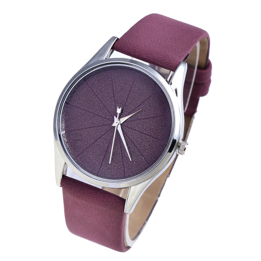 Men's Simple Cross Scale Leather Band Quartz Watch