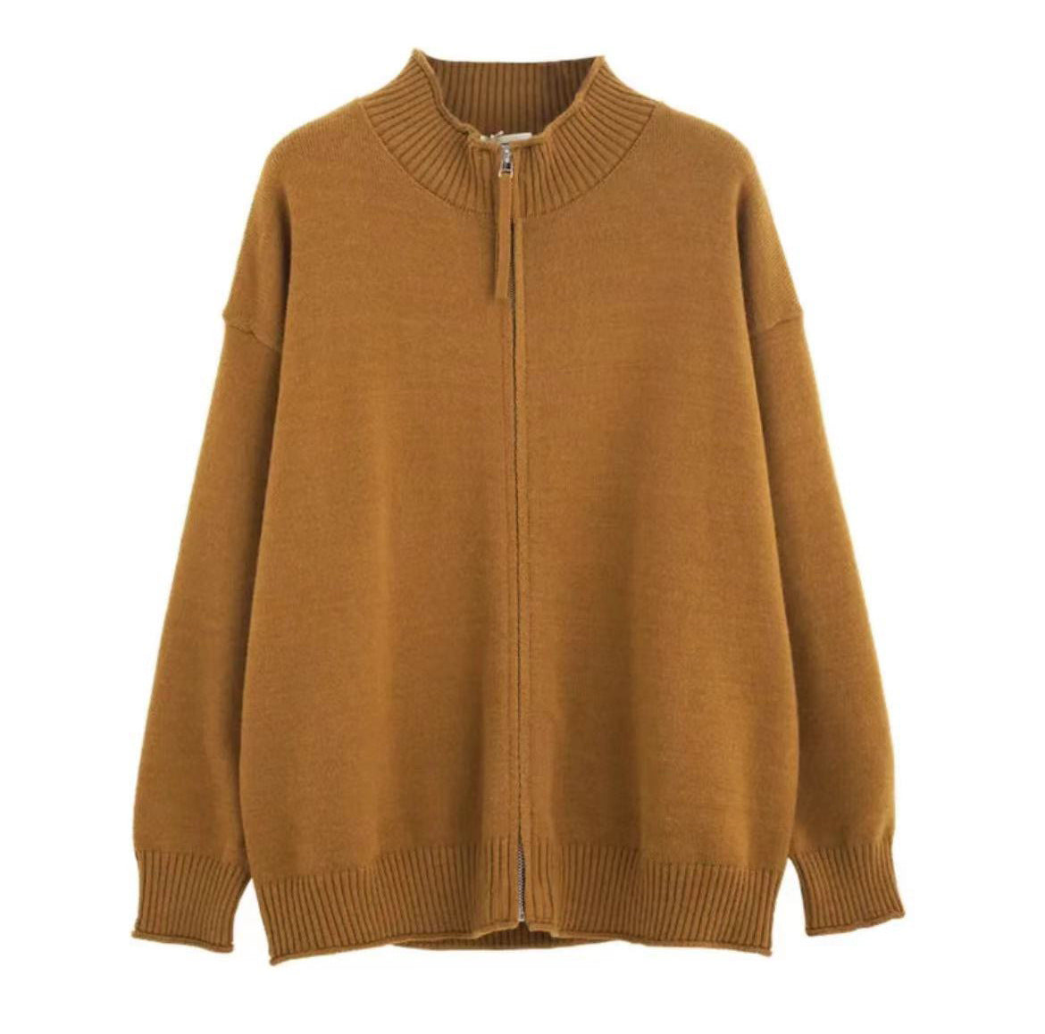 Men's Spring And Autumn Stand Collar Knitted Cardigan Jacket