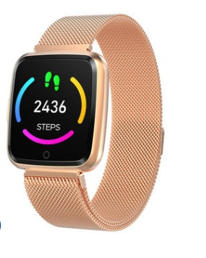 Y7 color screen smart bracelet Q3 steel belt large screen IP68 waterproof step counter heart rate information push foreign trade explosions hot sale