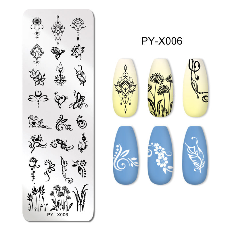 Nail Steel Printing Plate Blue Film Steel Color Printing Transfer Template