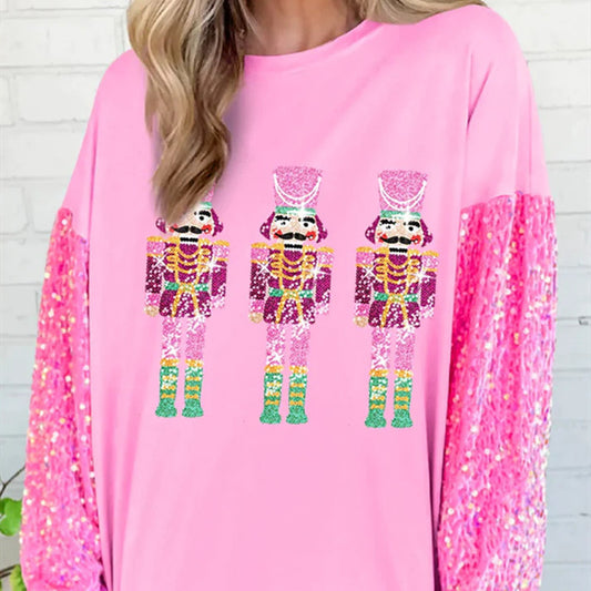 Women's Sequins Padded Top Christmas