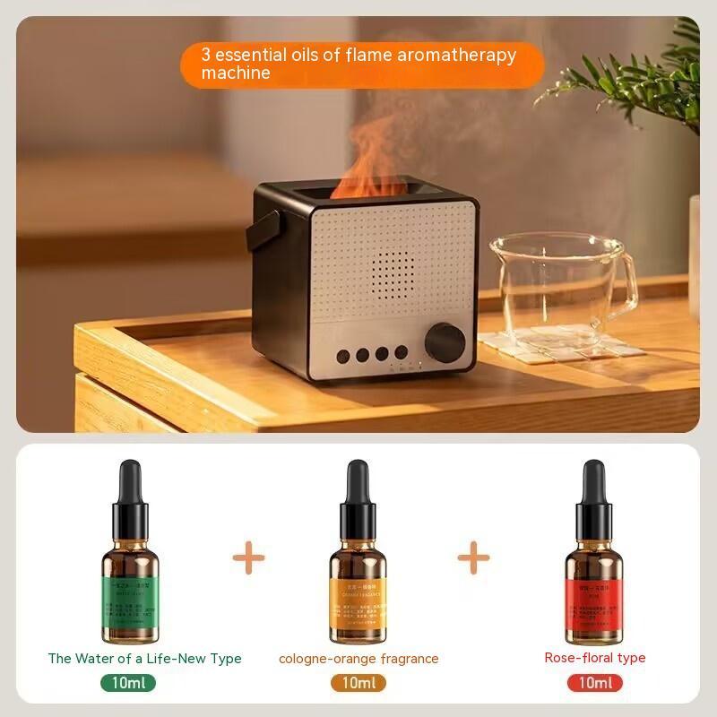 Timing Charging Decompression Flame Aroma Diffuser White Noise Bluetooth Speaker