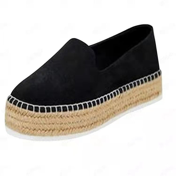 Hemp Rope Woven Women's Shoes Plus Size Platform Casual Pumps