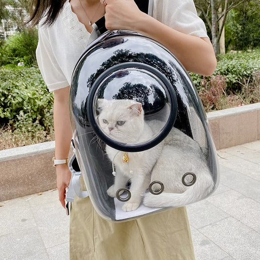 Pet Cat Bag Transparent Skylight Diaper Supplies Breathable Large Capacity Backpack
