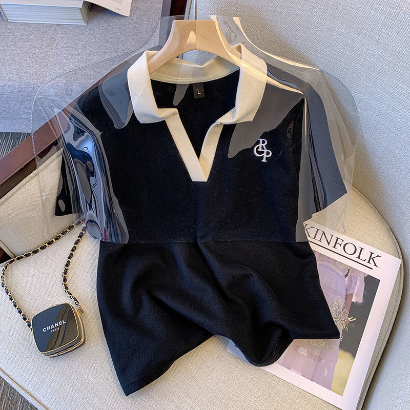 Polo-neck Top And Shorts Two-piece Set