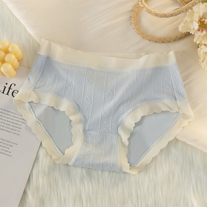 Mid-waist Comfortable Breathable Briefs Female Gentle Jacquard