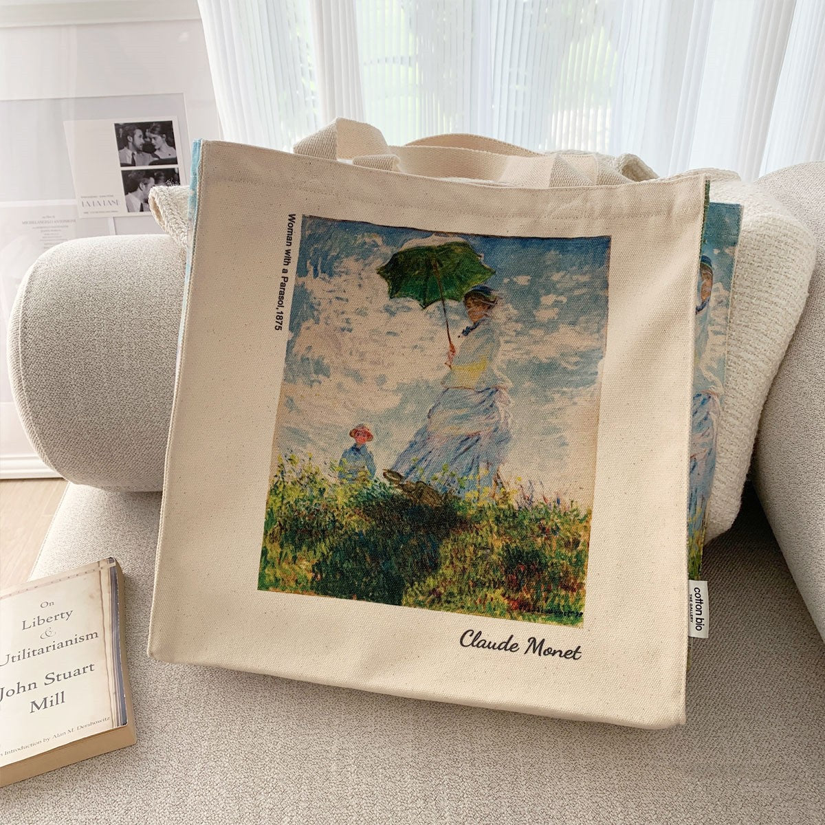 Oil Painting Zip Canvas Shoulder Bag