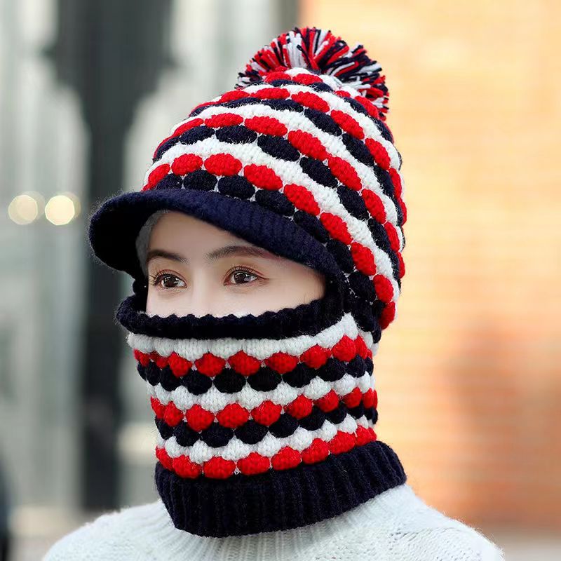 Women's Winter Fleece Thickened Knitted Warm Ear Protection Hat