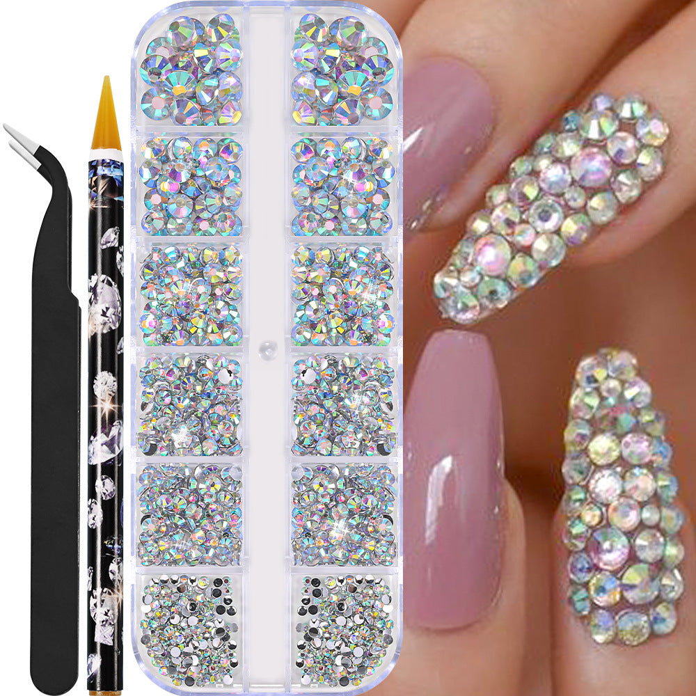 Nail Drill Accessories AB Mixed Color 12 Grid Strip Box Illusion