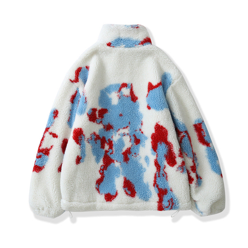 Men's Hong Kong Style Thickened Casual Love Lamb Velvet Jacket