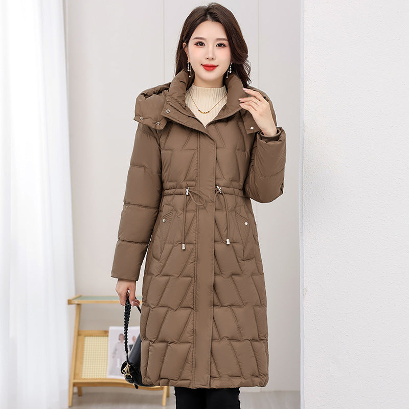 Mellemlang Slim Fit Plus Size Vatteret Frakke Til Kvinder Vinter Ny