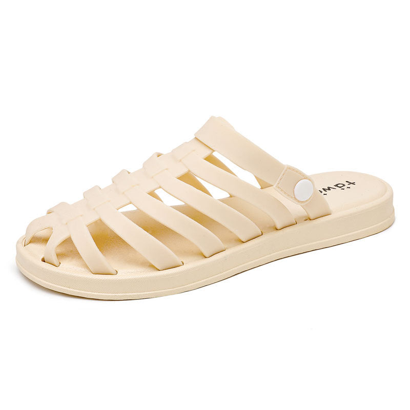 Fashion Simple Ladies Jelly Baotou Slippers