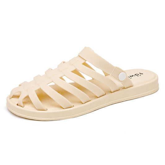 Fashion Simple Ladies Jelly Baotou Slippers