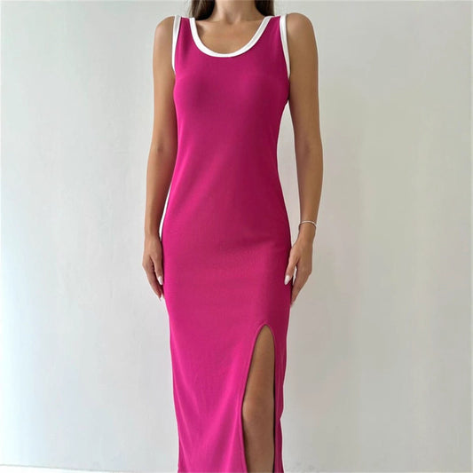 Womens Camisole Dress Mid-Length Split Dress