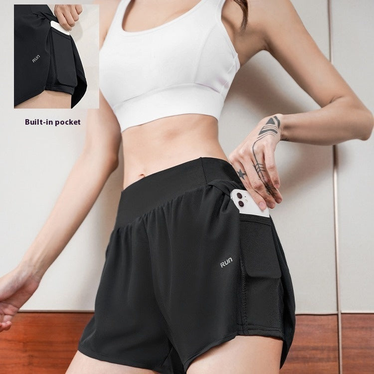 Yogatøj Lomme Sportsshorts Dame Hurtigtørrende Fitness