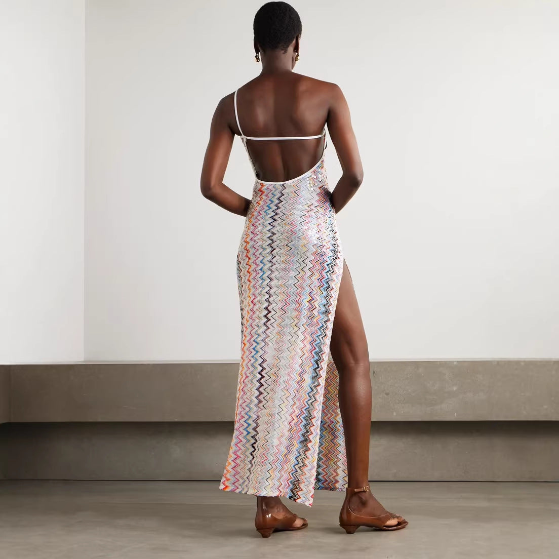 Off-Shoulder Printed Loose-Fit Resort Party Dress