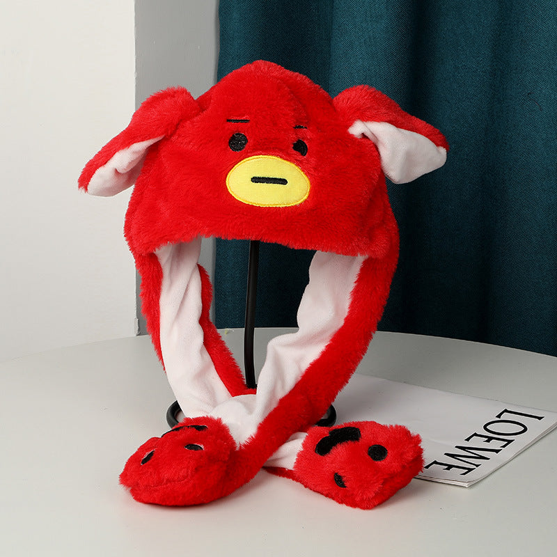 Warm Plush Moving Ear Hat