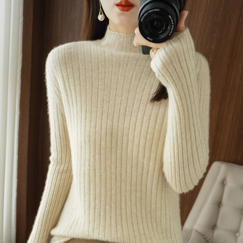 Simple Autumn And Winter Half-high Collar Bottoming Shirt Women's Sweater